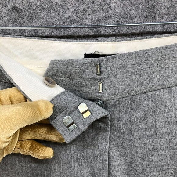 BCBGMaxazria Flare Dress Pants Womens 4 Mid Rise Light Gray Formal Y2K Career - Picture 7 of 11
